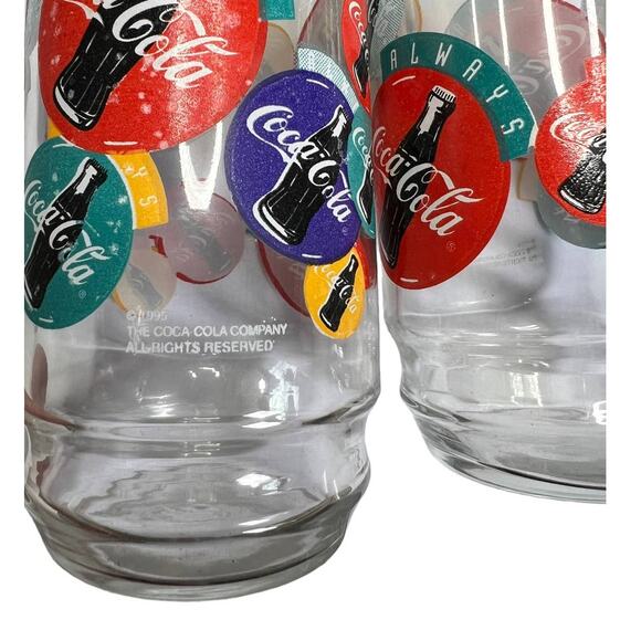 Vintage Atlas 1995 Always Coca Cola glass Tumblers Set of 2 - Picture 2 of 5